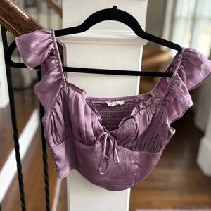 Altar'd State Purple Ruffle Blouse